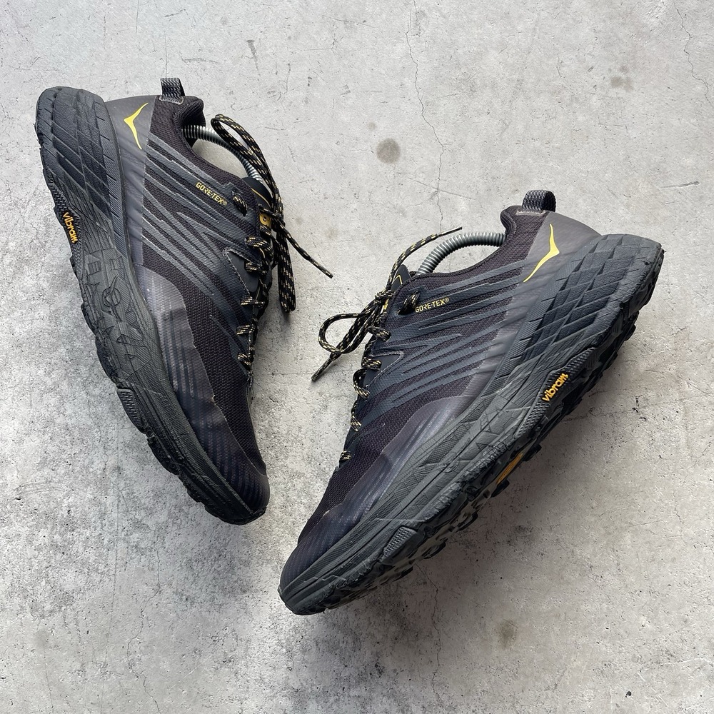 Hoka Speedgoat 4 GTX Trail Running Shoes Men's Size 10.5 Black Athletic Gore-Tex